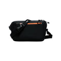 Front view of the black Ulūk Outdoors TPU sling bag showing its main adjustable strap and plastic release buckle.