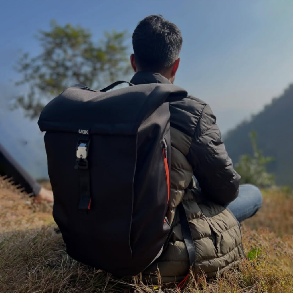 Man wearing EDC .20 Backpack Urban Onyx by Ulūk Outdoors 
