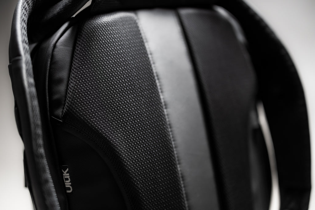 Waterproof TPU material detail on EDC 28 tpu onyx black backpack by Uluk Outdoors 