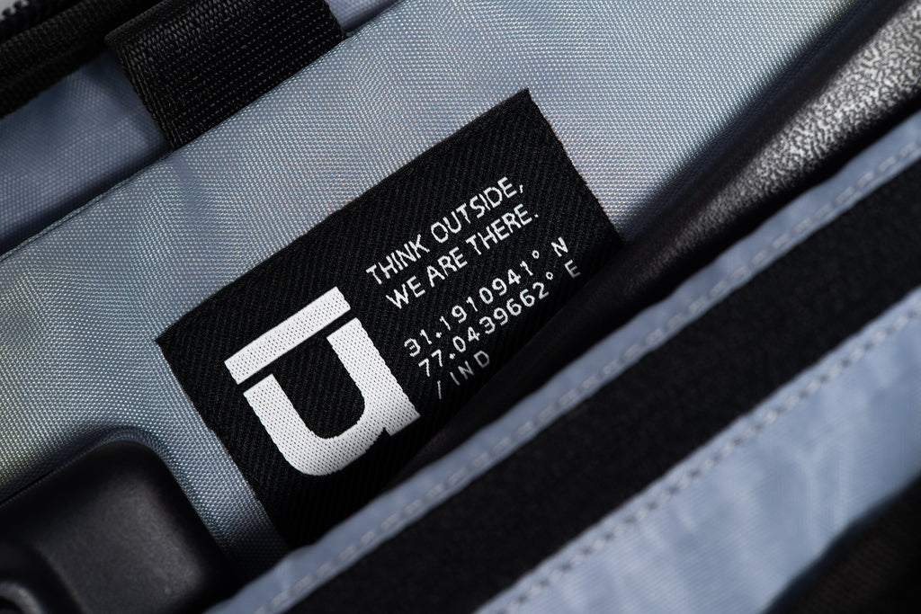 Uluk Brand label detail on EDC 2L TPU Onyx Black Sling 